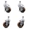 Service Caster 4 Inch High Temp Glass Filled Nylon 1/2 Inch Threaded Stem Caster Brakes SCC, 2PK SCC-TS20S414-GFNSHT-121315-2-TLB-2 - alternate 1